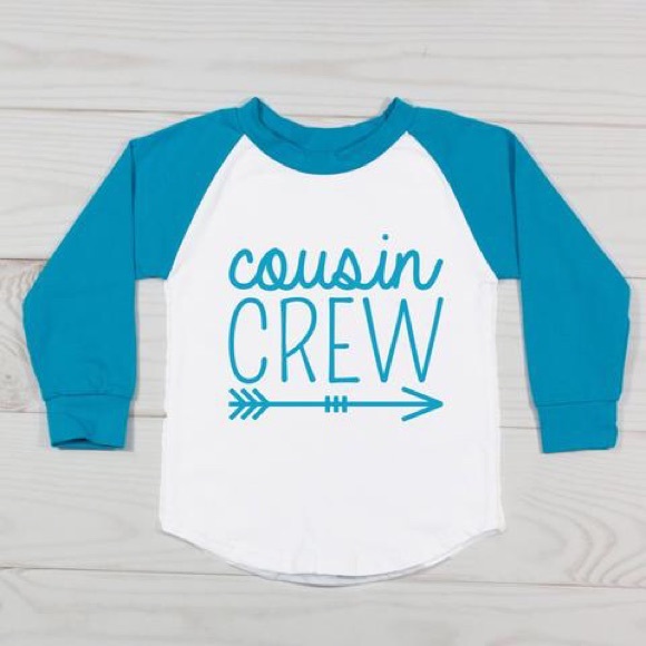 🆕Personalized Kids Cousin Crew Raglan Tees - Picture 8 of 9